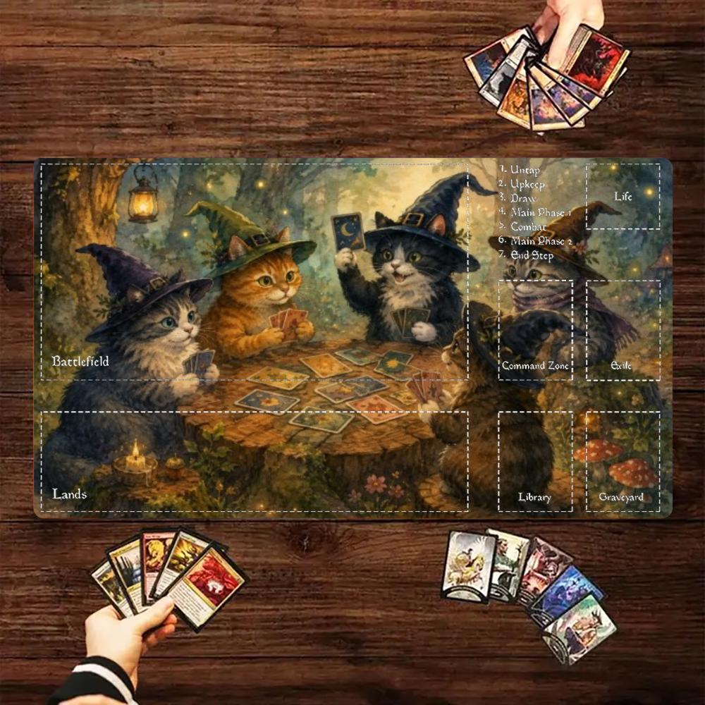 Door Mat Blank - Witch Cats Spielkarten Magischer Wald Große