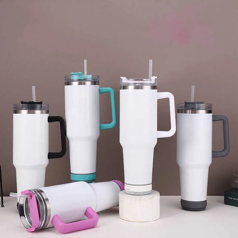 Water Bottle Blank - 40OZ Sublimations-Blanko-Becher aus Edelstahl, vakuumisoliert, Musikbecher,