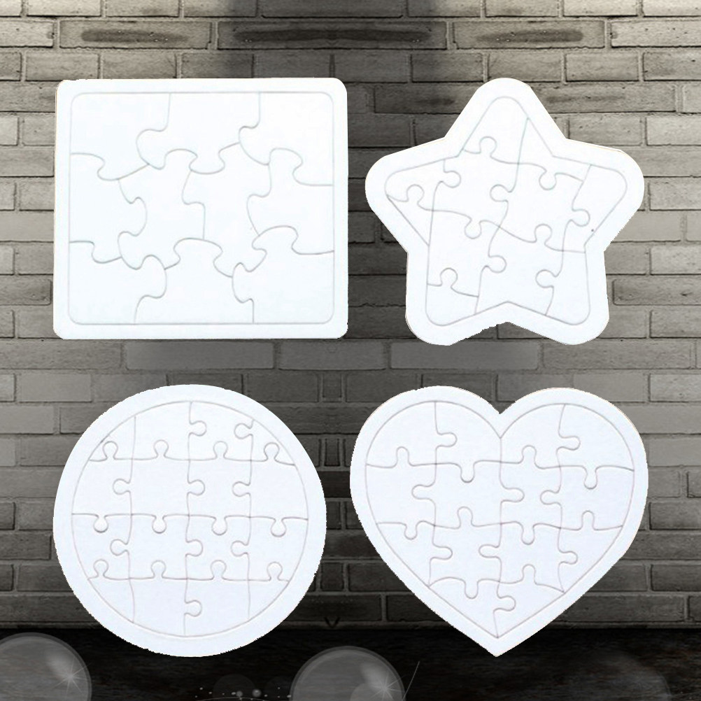Puzzle Blank White - 4 Stück Leere Puzzles für Kinder,