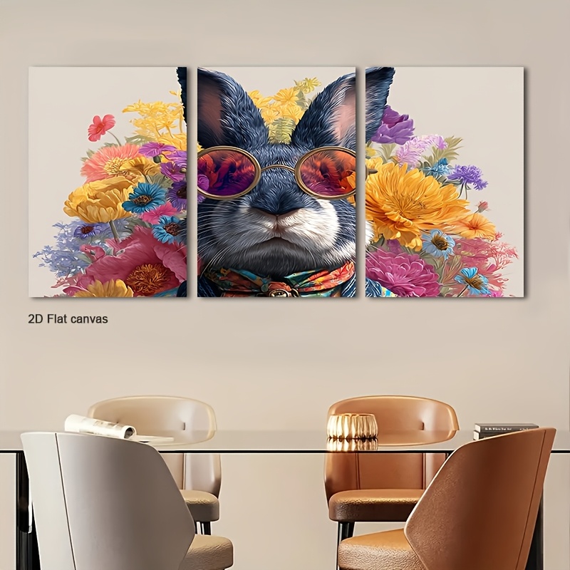 Canvas Wrap Ready - Rahmenlose Leinwand 3-teiliges Set mit rosafarbenen