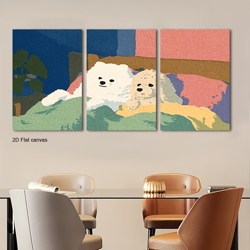 Canvas Wrap Ready - Rahmenlose Leinwand 3-teiliges Set mit Flauschigen