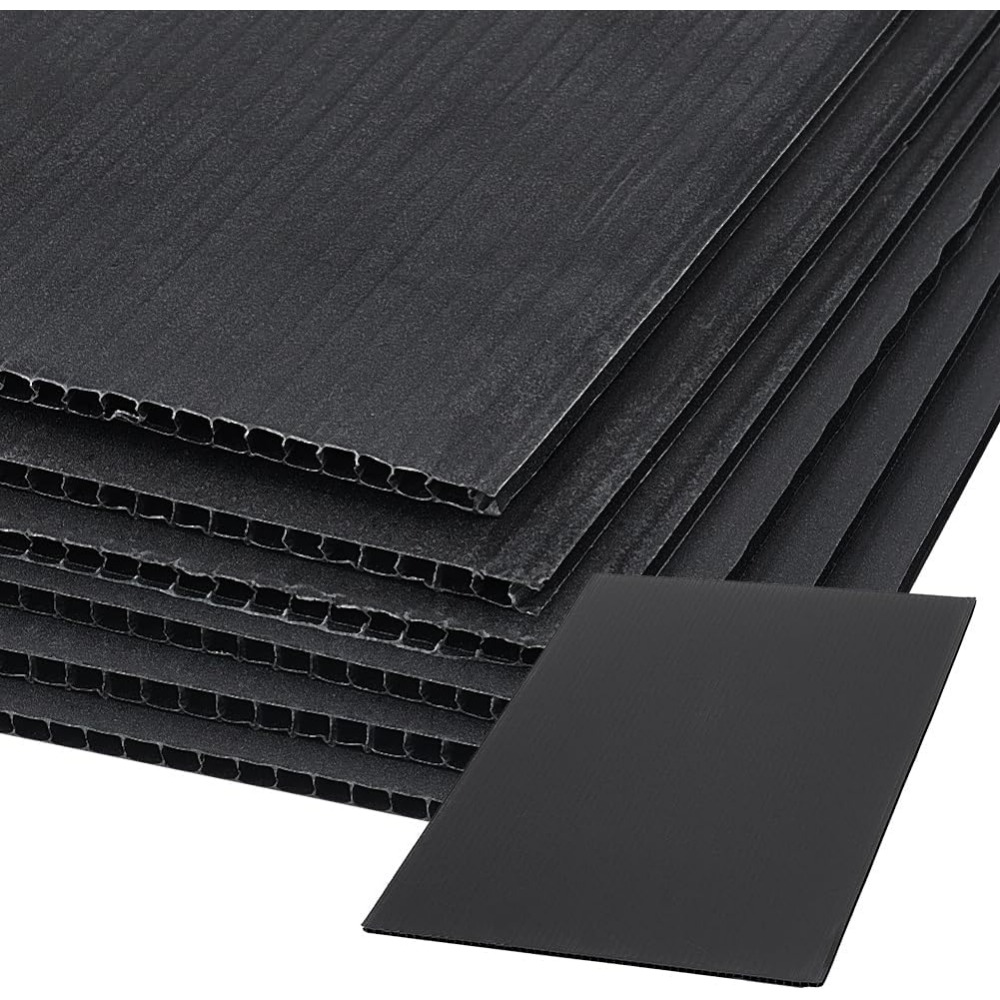 Yard Sign Blank - 10 Stück schwarze gewellte Kunststoffplatten, 30,5
