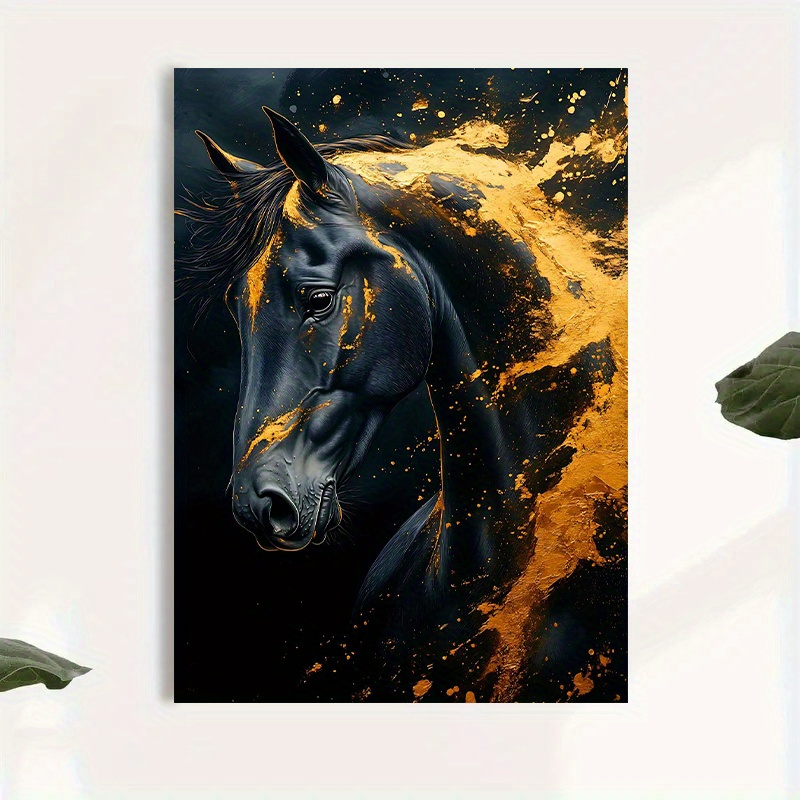 1 Stück elegante schwarze Pfer – Canvas Wrap Ready Bewertung und Preis